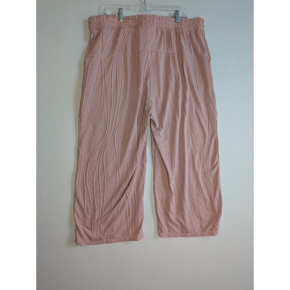 Coco + Carmen Womens Lounge Pants XXL Wide Leg Cropped Pink Hippie Vibe Elastic - Picture 6 of 14